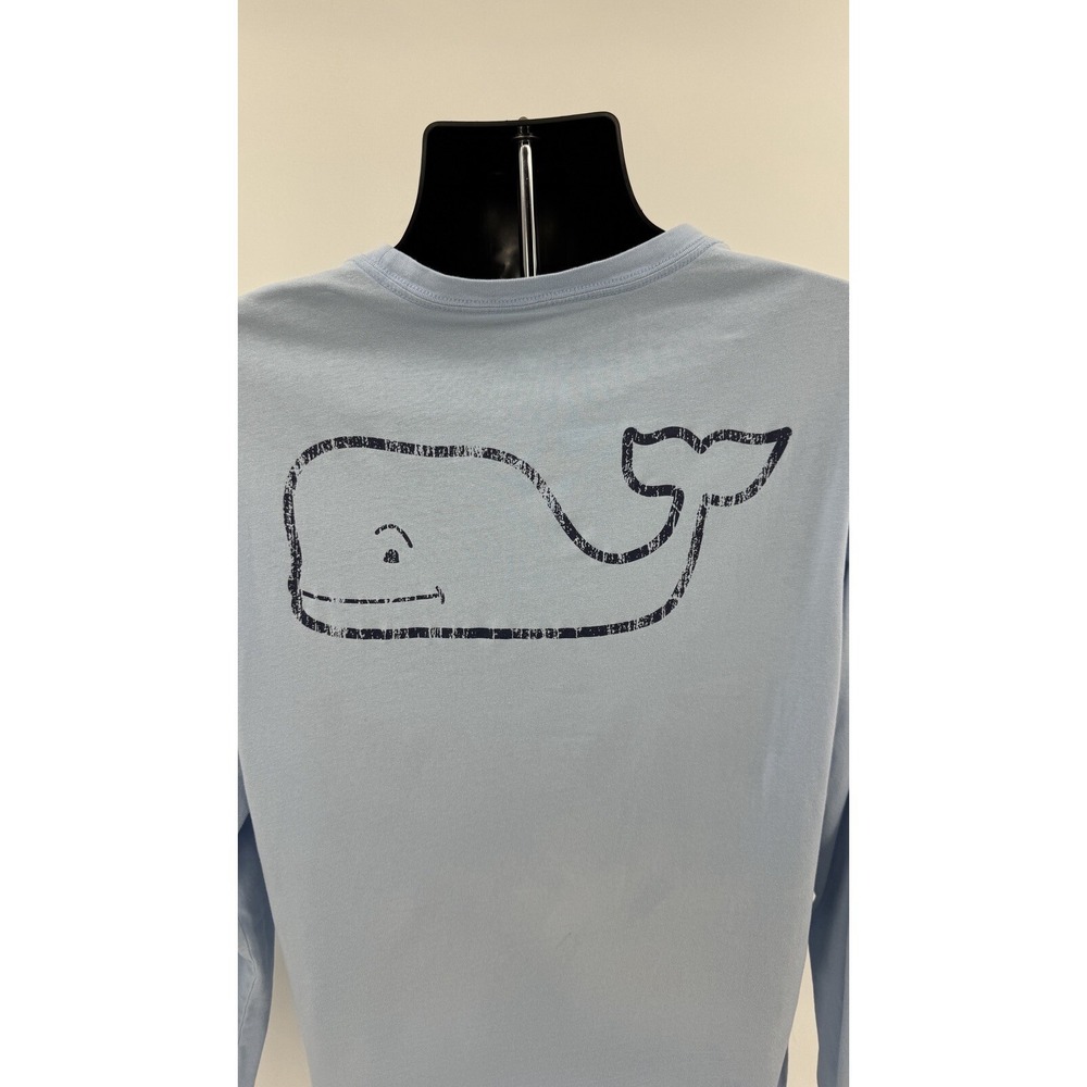 Men's Vineyard Vines Light Blue Long Sleeve T-Shirt Medium Pocket‎ Shirt - Picture 2 of 9